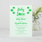 Baby Love Shamrock Baby shower Kaart (Staand voorkant)