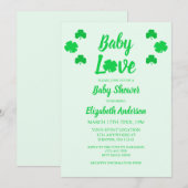 Baby Love Shamrock Baby shower Kaart (Voorkant / Achterkant)
