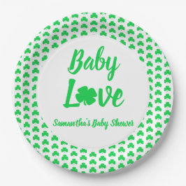 Baby Love Shamrock Baby shower Papieren Bordje