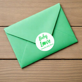 Baby Love Shamrock Baby shower Ronde Sticker