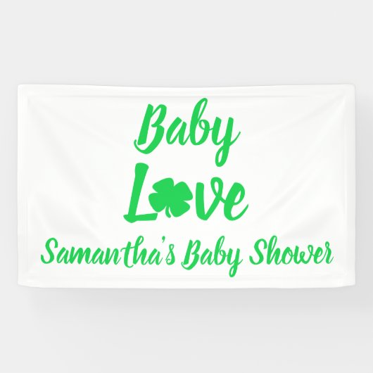 Baby Love Shamrock Baby shower Spandoek (Horizontaal)