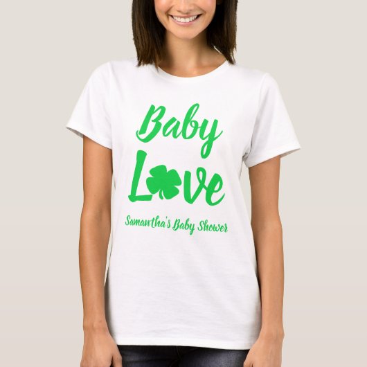 Baby Love Shamrock Baby shower T-shirt (Voorkant)