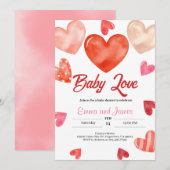 Baby Love Valentijns Baby shower Invitation Kaart (Voorkant / Achterkant)