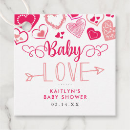 "Baby Love" Valentijnsdag Baby shower Bedankjes Labels