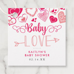 "Baby Love" Valentijnsdag Baby shower Bedankjes Labels
