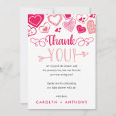 "Baby Love" Valentijnsdag Baby shower Bedankkaart (Voorkant)