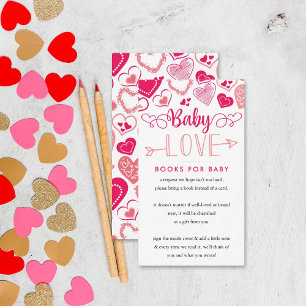"Baby Love" Valentijnsdag Baby shower Book Informatiekaartje