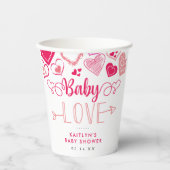 "Baby Love" Valentijnsdag Baby shower Papieren Bekers (Voorkant)