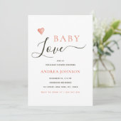 Baby Love Valentijnsdag Baby shower Uitnodiging (Staand voorkant)