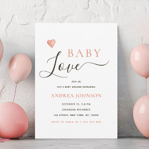 Baby Love Valentijnsdag Baby shower Uitnodiging