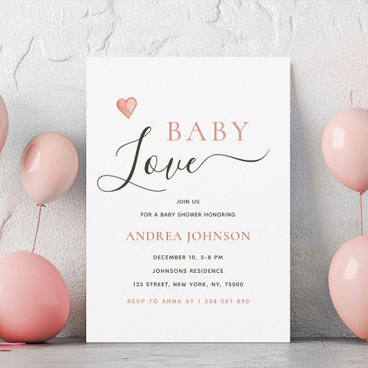 Baby Love Valentijnsdag Baby shower Uitnodiging