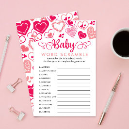 "Baby Love" Valentijnsdag Baby shower Word Game