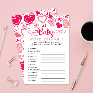 "Baby Love" Valentijnsdag Baby shower Word Game