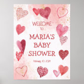 Baby Love Valentijns's Thema Baby shower Sign Poster (Voorkant)