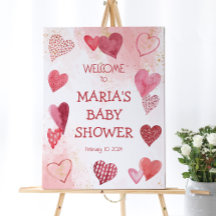 Baby Love Valentijns's Thema Baby shower Sign