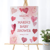 Baby Love Valentijns's Thema Baby shower Sign Poster