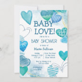 Baby Love Valentijns's Thema Baby shower Uitnodigi Kaart (Voorkant)