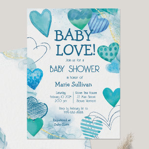 Baby Love Valentijns's Thema Baby shower Uitnodigi Kaart