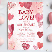 Baby Love Valentijns's Thema Baby shower Uitnodigi Kaart