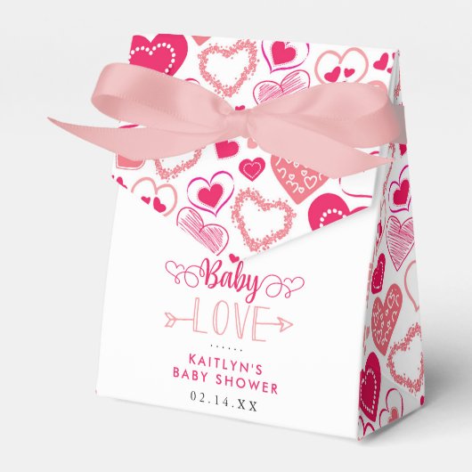 "Baby Love" Valentine's Day Baby Shower Bedankdoosjes (Voorkant Zijde)