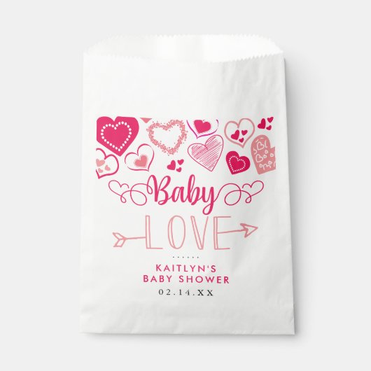"Baby Love" Valentine's Day Baby Shower Bedankzakje (Voorkant)