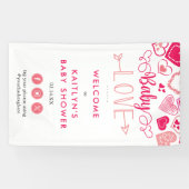 "Baby Love" Valentine's Day Baby Shower Welcome Spandoek (Horizontaal)