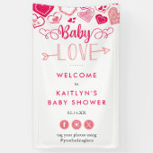 "Baby Love" Valentine's Day Baby Shower Welcome Spandoek (Verticaal)