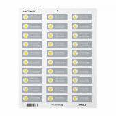 Baby Love Yellow en Grey Family Return Address Etiket (Full Sheet)