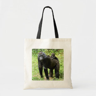 Baby Lowland Gorilla op moeders rug Tote Bag