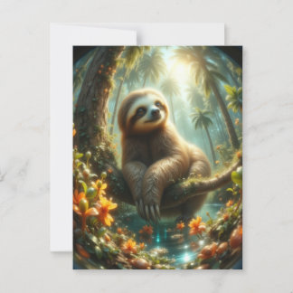 Baby Luiaard in het zonlicht Briefkaart
