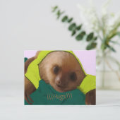Baby Luiaard in pyjama Briefkaart (Staand voorkant)
