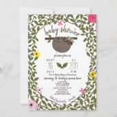 Baby luiaard meisje Baby shower groen Kaart (Voorkant)