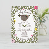 Baby luiaard meisje Baby shower groen Kaart (Staand voorkant)