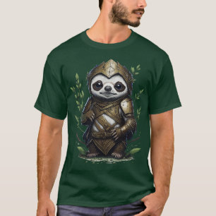 Baby luiaard met oude krijger pantser t-shirt