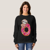 Baby Luiaard Op Donut Trui (Voorkant volledig)