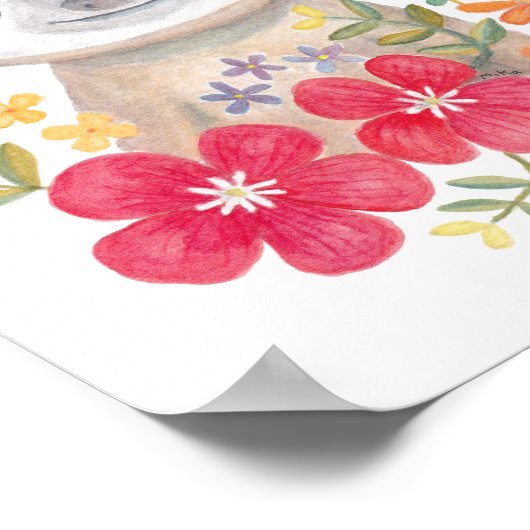 Baby Luiaard Poster Mooie babysluiaard kinderkamer (Hoek)