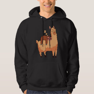 Baby luiaard slapen op mama lama hoodie