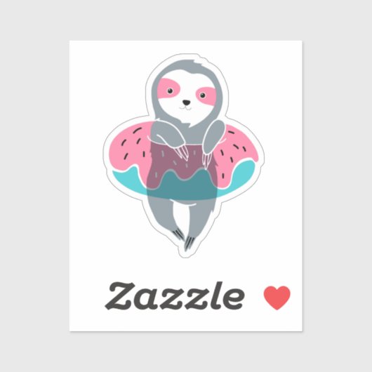 Baby luiaard zwemmen in het zwembad sticker (Vel)