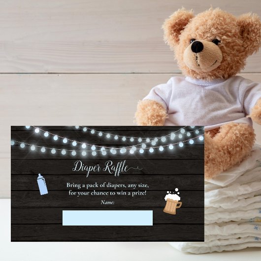 Baby Luier Raffle Baby Brewing Blue Baby shower Informatiekaartje