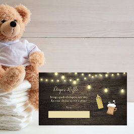 Baby Luier Raffle Baby Brouwen Goud Baby shower Informatiekaartje