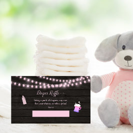 Baby Luier Raffle Baby Brouwen Roze Baby shower Informatiekaartje