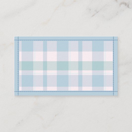 Baby Luier Raffle Schattige Beer Jongen geruite do Informatiekaartje (Achterkant)