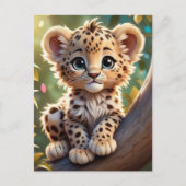 Baby Luipaard in het Oerwoud, Postcrossing Briefka Briefkaart (Voorkant)