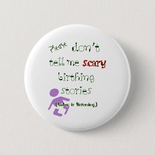 Baby luistert! ronde button 5,7 cm (Voorkant)