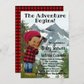 Baby Lumberjack Baby Shower Uitnodigingen (Voorkant / Achterkant)