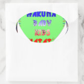 Baby Luminous Hearts Hakuna Matata Baby Design Ovale Sticker (Tas)