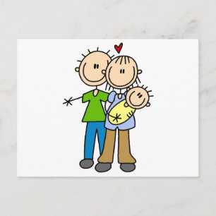 Baby maakt drie T-shirts en cadeautjes Briefkaart