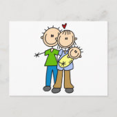 Baby maakt drie T-shirts en cadeautjes Briefkaart (Voorkant)