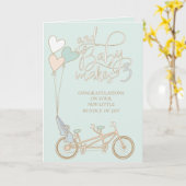 Baby maakt drie tandem fiets met baby stoel Kaart (Gele Bloem)