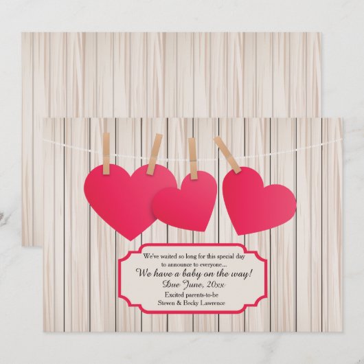 Baby maakt drie zwangerschapsuitkondiging aankondiging (Voorkant / Achterkant)